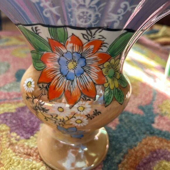 Vintage Lusterware Vase Made in Japan 7" - Picture 15 of 16